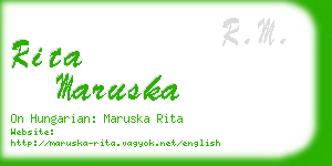 rita maruska business card